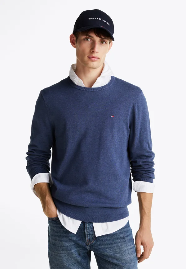 ESSENTIAL CREW NECK - Strickpullover - aegean sea heather