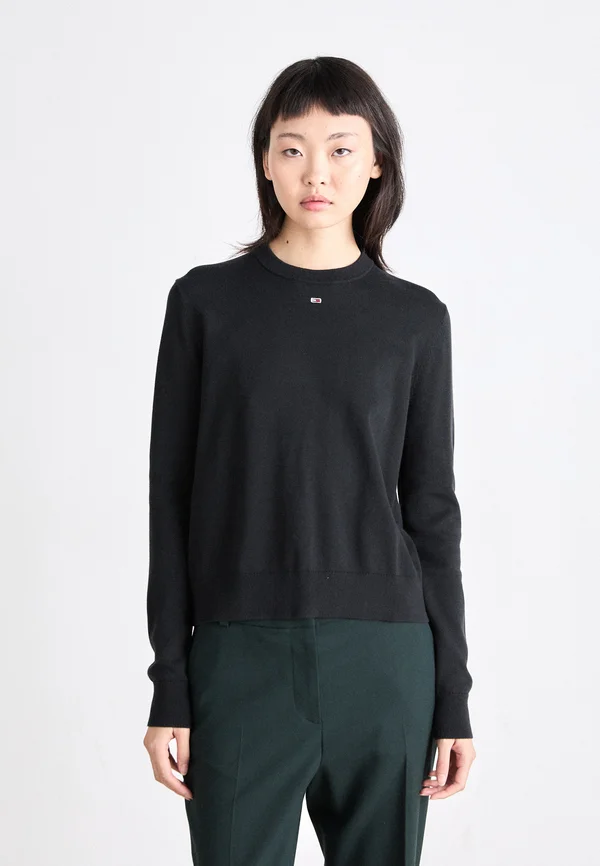 ESSENTIAL CREW SWEATER - Strickpullover - black