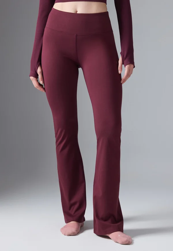 ESSENTIAL HIGH RISE FLARED LEGGINGS - Tights - bordeaux