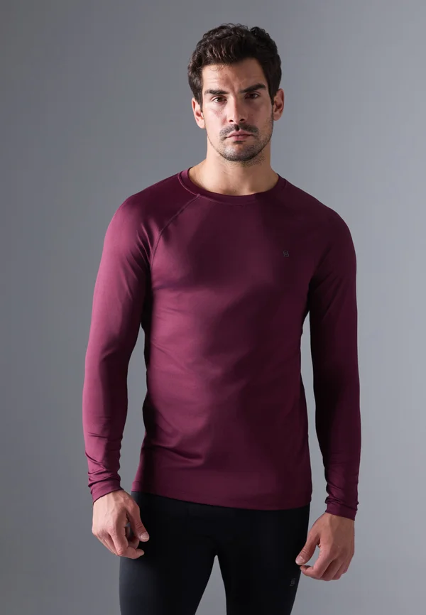 ESSENTIAL MUSCLE FIT LONG SLEEVE TOP - Langarmshirt - bordeaux