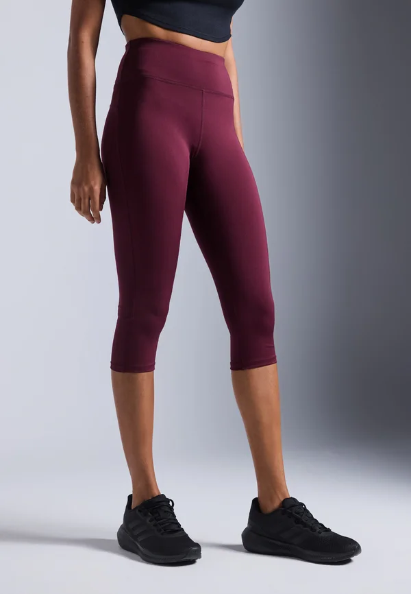 ESSENTIAL QUICK DRY CAPRI HIGH RISE LEGGINGS - Tights - bordeaux