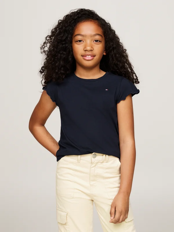 ESSENTIAL RUFFLE SLEEVE - T-Shirt basic - desert sky