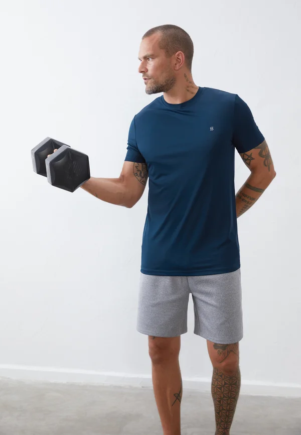 ESSENTIAL RUNNING T-SHIRT WITH REFLECTIVE STRIP - T-Shirt basic - dark blue