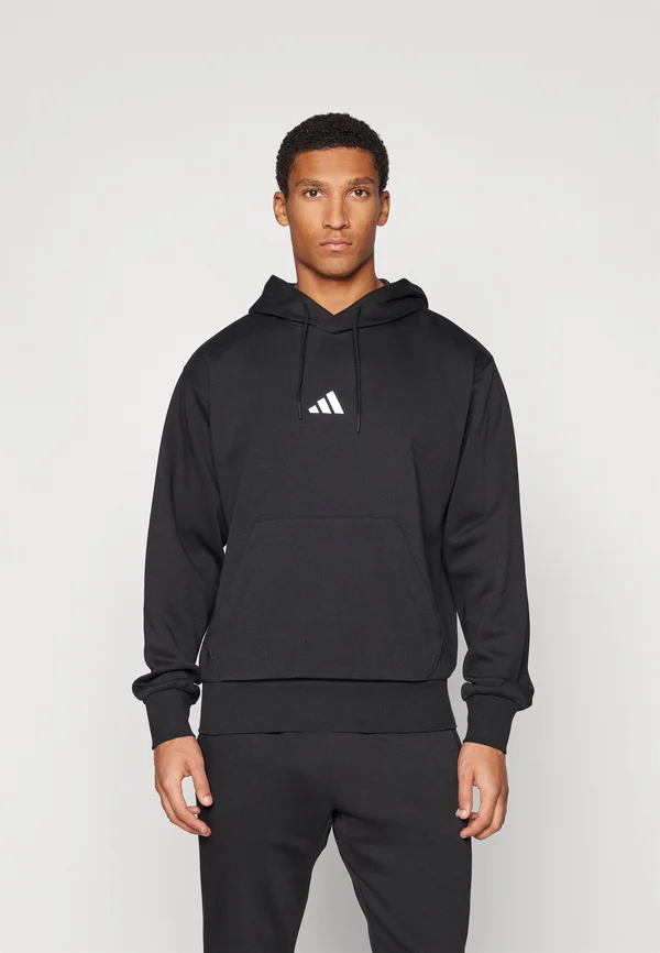 ESSENTIAL THREE STRIPES  - Kapuzenpullover - black/white