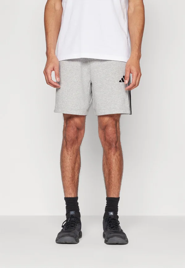 ESSENTIAL THREE STRIPES SHORT - Kurze Sporthose - medium grey heather/black