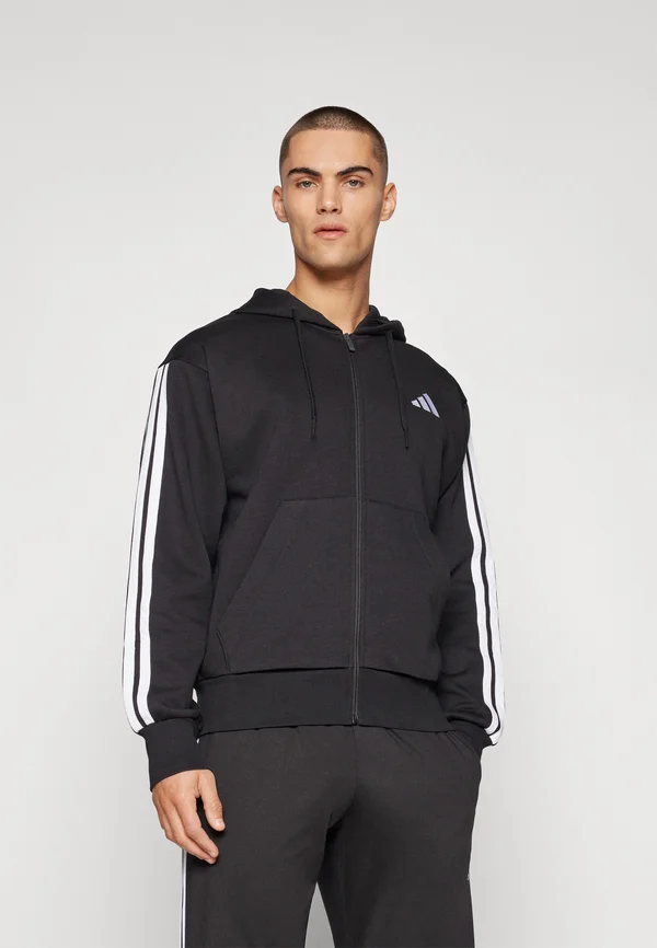 ESSENTIAL THREE STRIPES - Sweatjacke - black/white