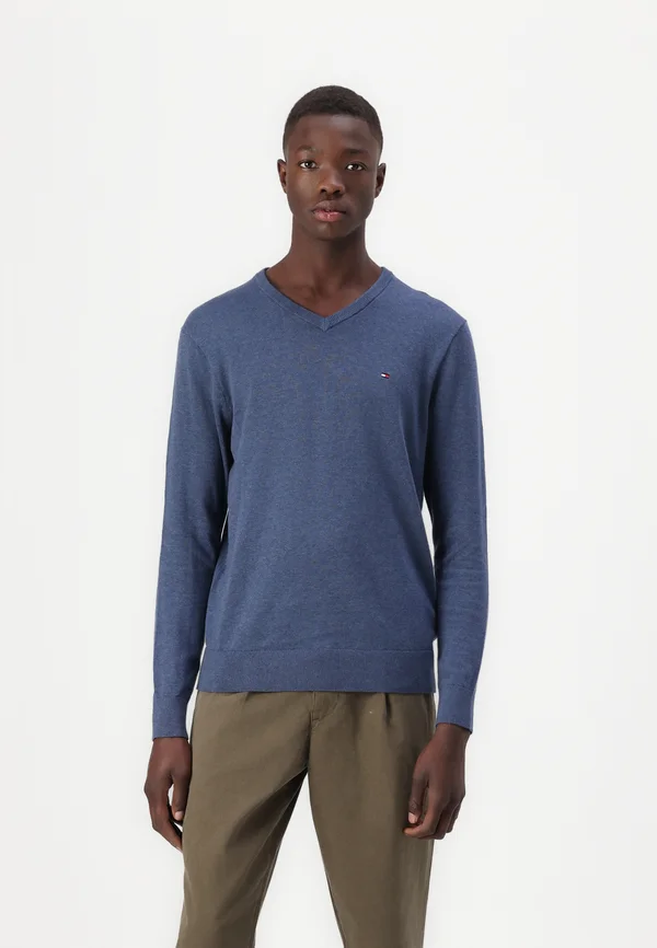 ESSENTIAL V NECK - Strickpullover - aegean sea heather