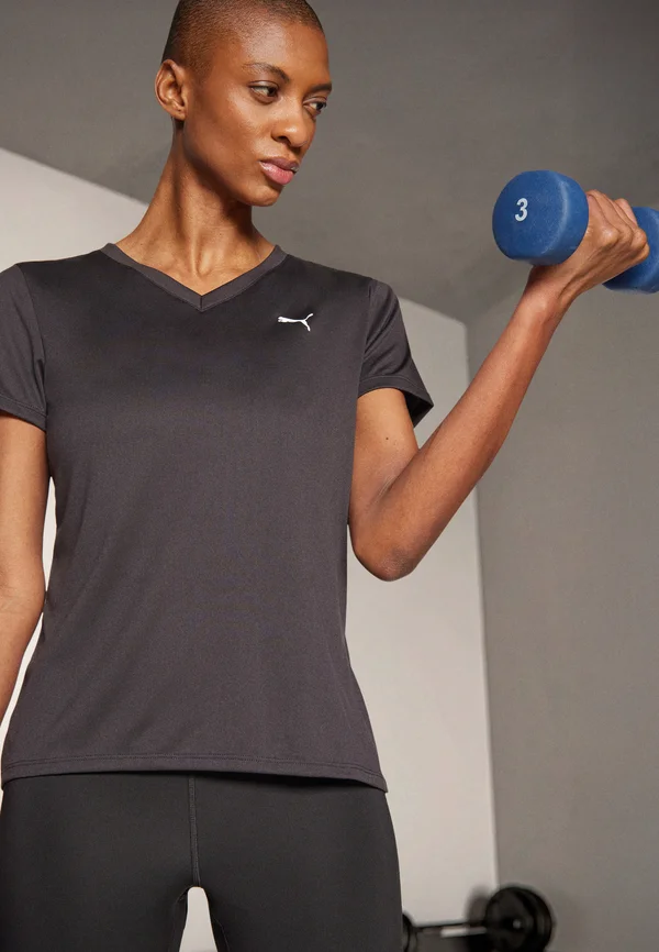 ESSENTIAL VNECK TEE - T-Shirt basic - black