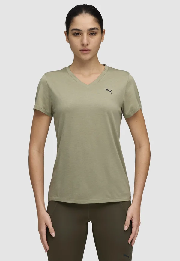 ESSENTIAL VNECK TEE - T-Shirt basic - lux army