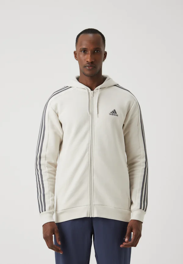 ESSENTIALS 3 STRIPES FULL ZIP - Sweatjacke - alumina