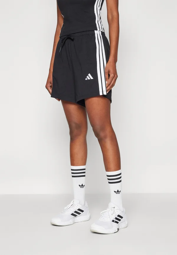 ESSENTIALS 3-STRIPES - Kurze Sporthose - black/white