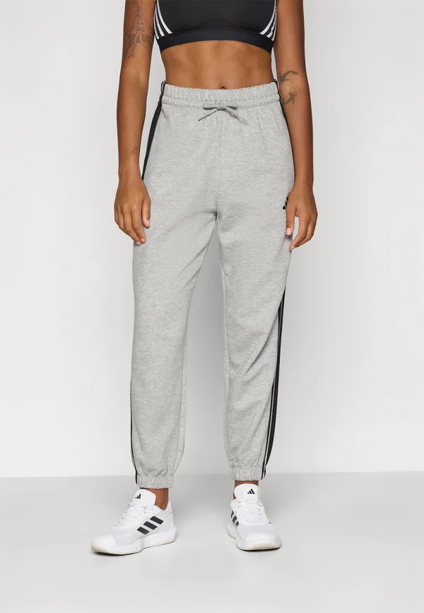 ESSENTIALS 3 STRIPES LOOSE PANTS - Jogginghose - grey/black