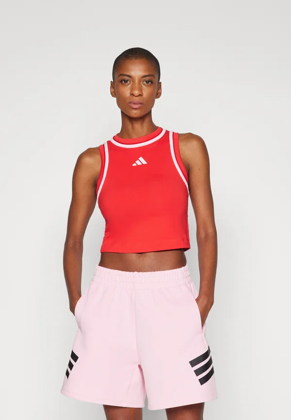 ESSENTIALS COLOR POP CROPPED - Top - pure ruby