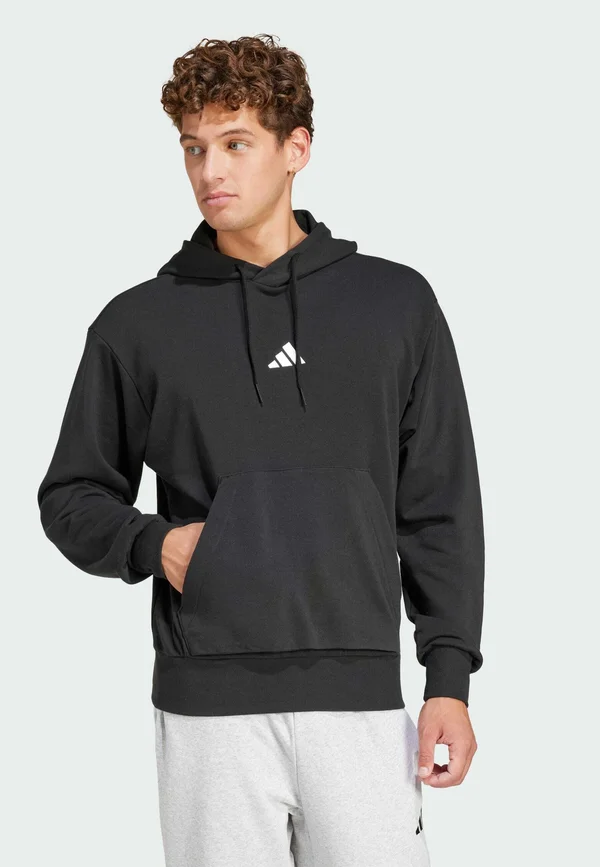 ESSENTIALS FEELCOZY - Kapuzenpullover - black white