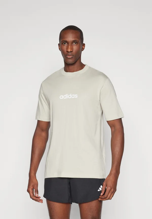 ESSENTIALS LINEAR SINGLE - T-Shirt basic - alumina/white