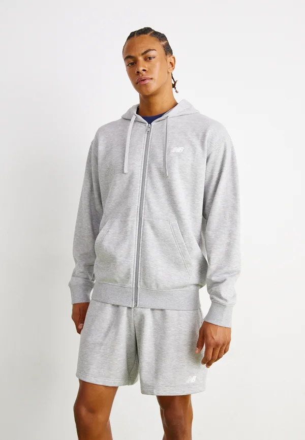 ESSENTIALS LOGO FULL ZIP - Sweatjacke - athletic grey