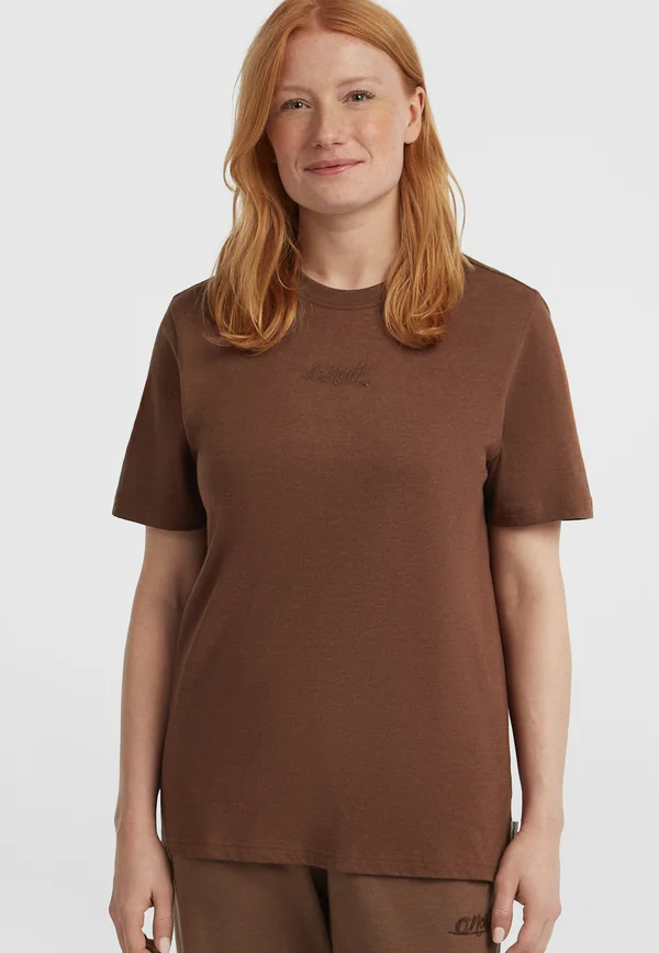 ESSENTIALS SCRIPT SHORTSLEEVE - T-Shirt basic - hazel spice