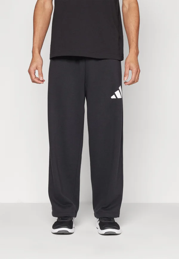 ESSENTIALS WIDE 3 BAR - Jogginghose - black/white