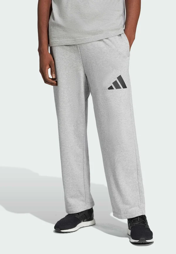 ESSENTIALS WIDE 3 BAR - Jogginghose - medium grey heather   black