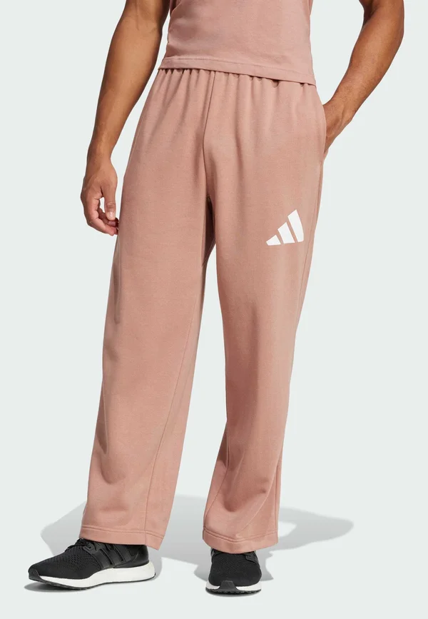 ESSENTIALS WIDE 3 BAR - Jogginghose - warm clay   white
