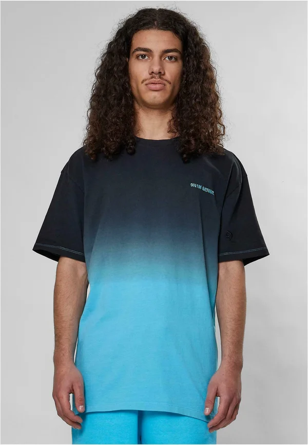 ESSETIAL FADE TEE - T-Shirt print - black aqua