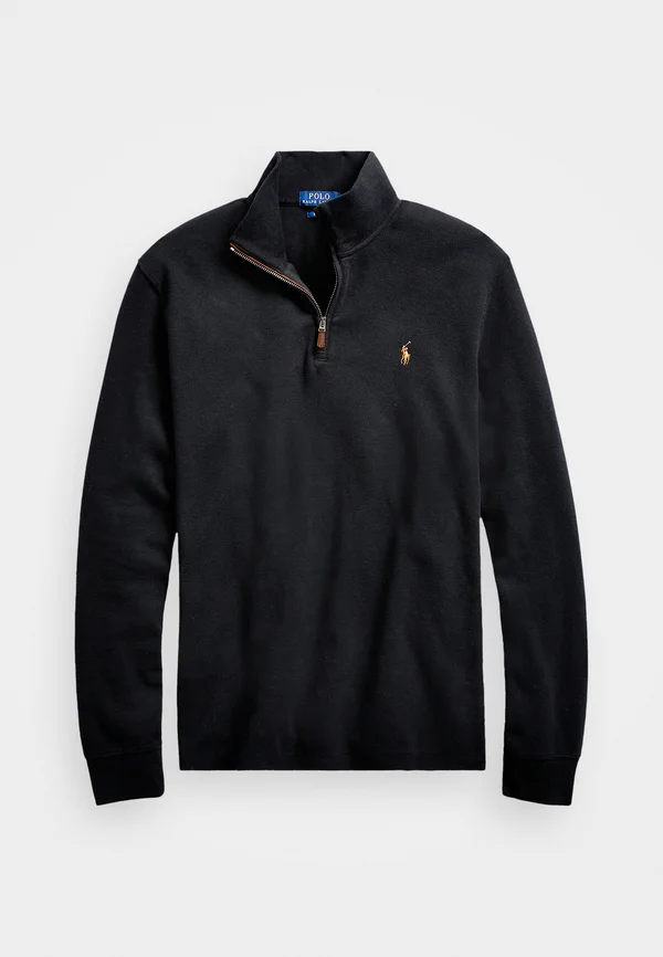ESTATE RIB QUARTER ZIP PULLOVER - Strickpullover - black