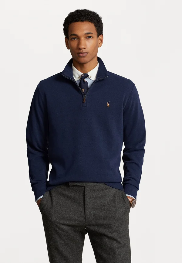 ESTATE RIB QUARTER ZIP PULLOVER - Strickpullover - cruise navy