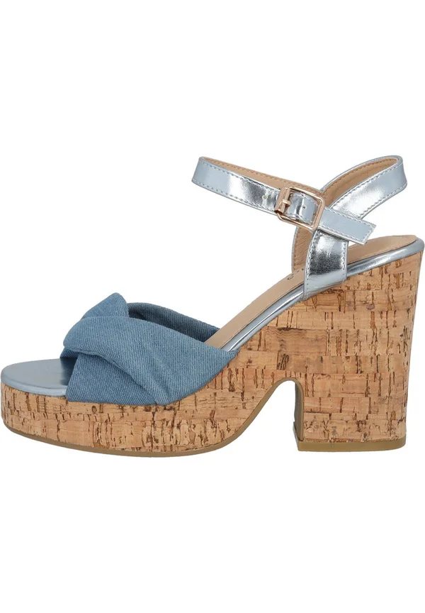 EVANIE - Plateausandalette - lt blue jeans