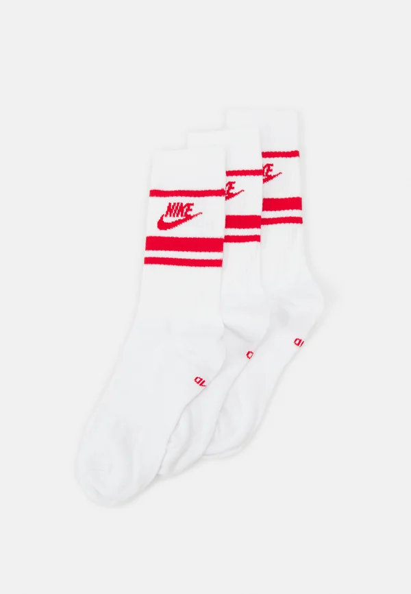 EVERYDAY ESSENTIAL CREW STRIPES UNISEX 3 PACK - Socken - white/university red/university red