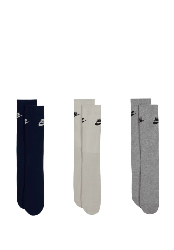 EVERYDAY ESSENTIAL CREW UNISEX 3 PACK - Socken - light bone/(black)/carbon heather/(black)/midnight navy/(light bone)