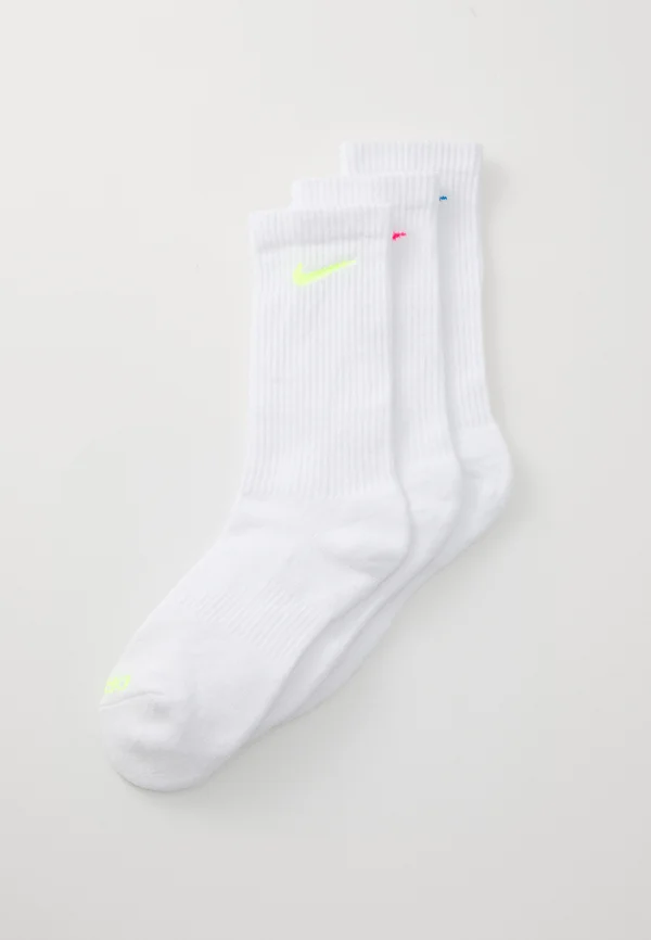 EVERYDAY PLUS CUSH CREW UNISEX 3 PACK - Sportsocken - white/volt/hyper pink/light photo blue