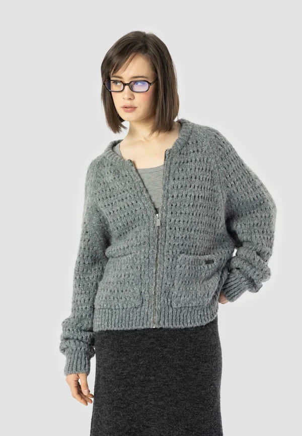 EVIE - Strickjacke - grey melange