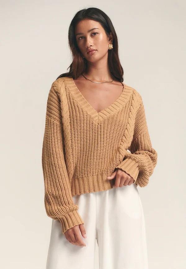 EVIE  - Strickpullover - sand