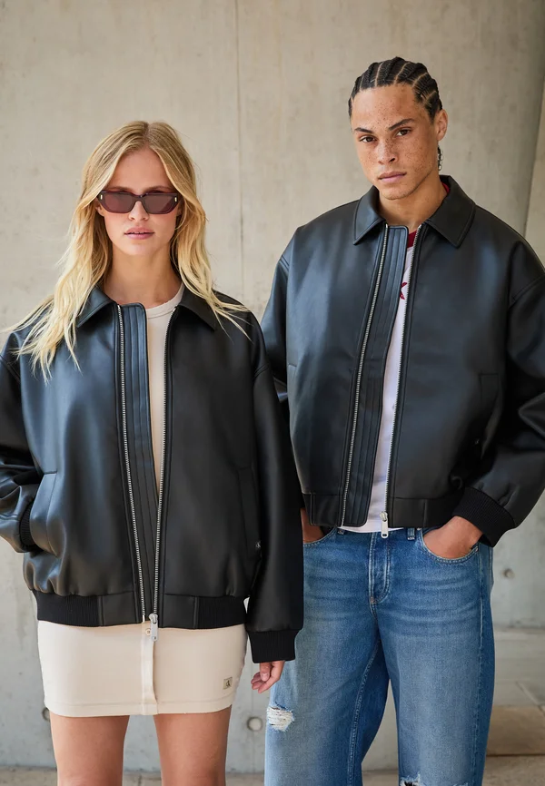 EXCLUSIVE COLLARED UNISEX - Kunstlederjacke - black