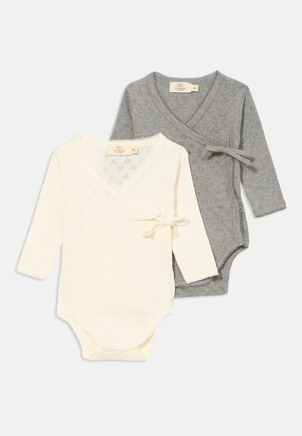 EXCLUSIVE HEART GIFTING BOX 2 PACK - Langarmshirt - cream/grey melange