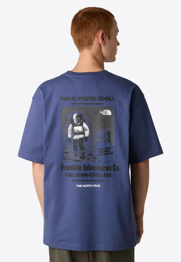 EXPEDITION TEE - T-Shirt print - lunar blue tnf white