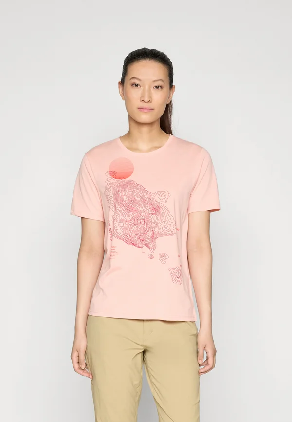 EXPLORE GRAPHIC TEE - T-Shirt print - peach fuzz