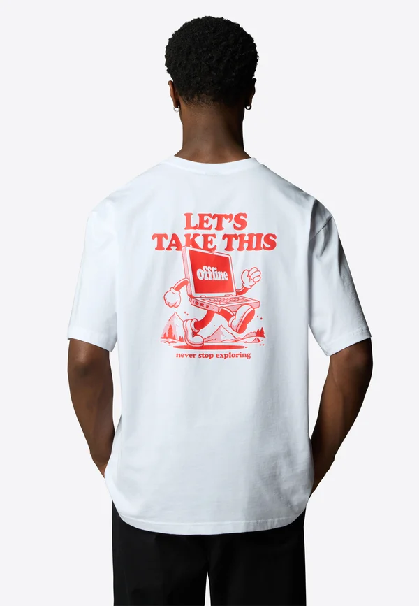 EXPLORE  - T-Shirt print - tnf white juicy red