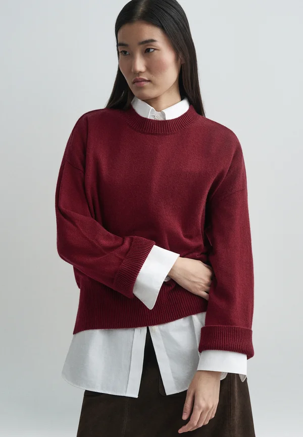 EXPOSED SEAM BOYFRIEND - Strickpullover - mulberry