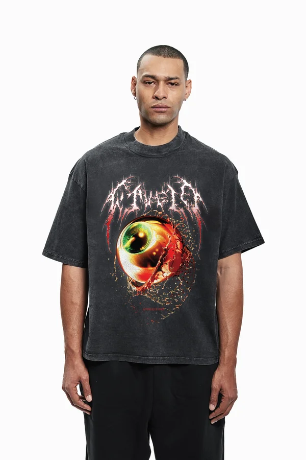 EYE UNISEX - T-Shirt print - black washed