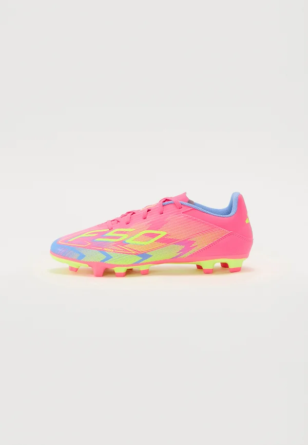 F50 CLUB FIRM/MULTI-GROUND - Fußballschuh Nocken - lucid pink/lucid lemon/blue fusion