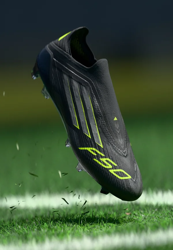 F50 ELITE LACELESS FIRM GROUND FOOTBALL BOOTS - Fußballschuhe für festen Untergrund - core black/iron metallic/lucid lemon