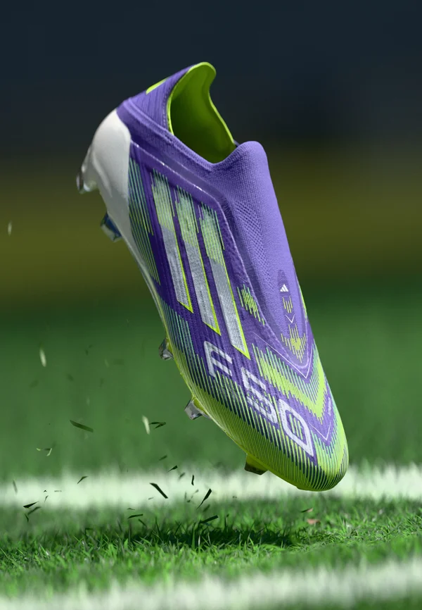 F50 ELITE LACELESS FIRM GROUND FOOTBALL BOOTS - Fußballschuhe für festen Untergrund - purple rush/footwear white/lucid lemon