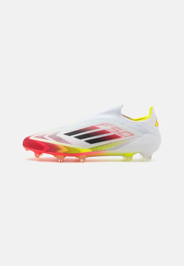 F50 ELITE LACELESS FIRM GROUND - Fußballschuh Nocken - footwear white/core black/solar yellow
