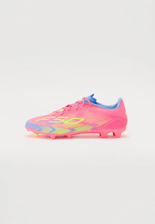 F50 LEAGUE FIRM/MULTI-GROUND - Fußballschuh Nocken - lucid pink/lucid lemon/blue fusion