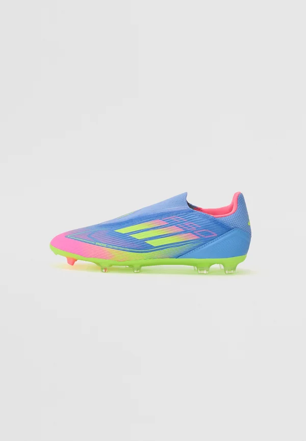 F50 LEAGUE LACELESS FIRM/MULTI-GROUND - Fußballschuh Nocken - blue fusion/lucid lemon/lucid pink