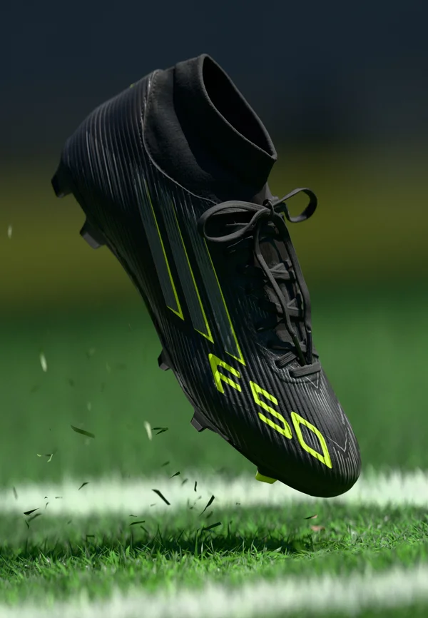 F50 LEAGUE MID FIRM GROUND/ MULTI GROUND FOOTBALL BOOTS - Fußballschuhe für festen Untergrund - core black/iron metallic/lucid lemon