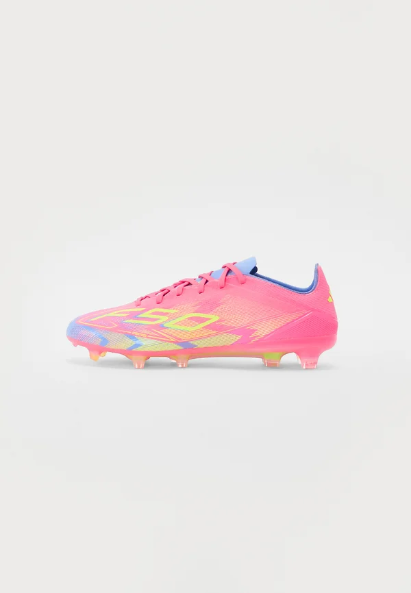 F50 PRO FIRM GROUND - Fußballschuh Nocken - lucid pink/lucid lemon/blue fusion