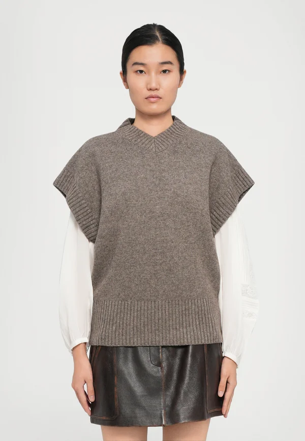 FABIO - Strickpullover - taupe