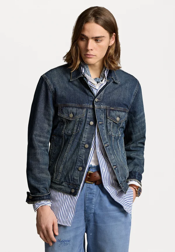 FADED DENIM TRUCKER JACKET - Jeansjacke - trenton
